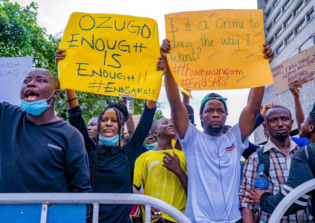 Protest against the extrajudicial killings by SARS in Nigeria (photo by TobiJamesCandids)